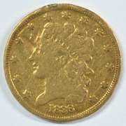 Scarce 1836 Classic Head $5 Gold Piece