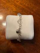 Sterling Silver Heart Shape & White Gemstone Bracelet