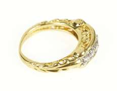 18K Yellow Gold 0.50 Ctw Diamond Ornate Scroll Wedding Band Ring