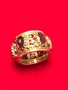 Ladies 14k vintage garnet ring/band