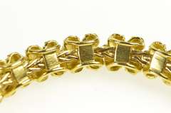 18K Yellow Gold 1.35 Ctw 1930's Emerald Diamond Nugget Link Bracelet