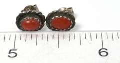 Vintage Sterling Silver Coral Earrings