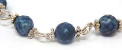 Sterling Silver Blue Pearl Station Bracelet