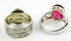 2 Sterling Gemstone Rings, 9 & 9.5