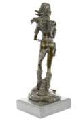 Sexy Amazonian Female Warrior Bronze Sculpture Figurine