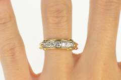 18K Yellow Gold 0.50 Ctw Diamond Ornate Scroll Wedding Band Ring