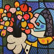 Romero Britto Flowers for You Framed