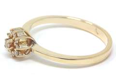 Beautiful Yellow Gold Diamond Cluster Flower Ring