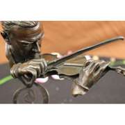 Man Playing Violin Bronze Sculpture
