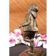 Unique Nouveau Vienna Bronze Boy and Loop Statue Sculpture