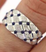 14KT White Gold Ring with Sapphires