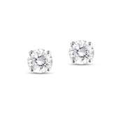 Sterling Silver 2ct Created White Sapphire Round Stud Earrings, 6mm