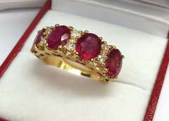 14kt Gold Ruby & Diamond Band Ring
