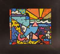 Romero Britto Elephants Framed