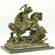 Catholic St. George Dragon Slayer Patron Military Bronze Statue