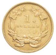 1854 $1.00 Indian Princess Head Gold Dollar