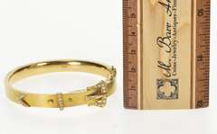 14K Yellow Gold Victorian Seed Pearl Belt Buckle Bangle Bracelet