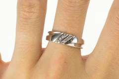 Platinum Diamond Grooved Channel Inset Wedding Band Ring