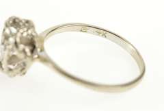 14K White Gold 0.25 Ct Diamond Solitaire Knot Engagement Ring