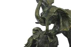 Elephant with Baby Wildlife Bronze Sculpture