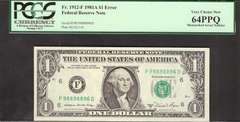$1 1981-A Mismatch Serial numbers F98/99 PCGS 64PPQ