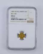 MS61 1869 Octag Liberty Gold Dollar - BG-1106 - Graded NGC