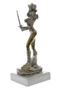 Sexy Amazonian Female Warrior Bronze Sculpture Figurine