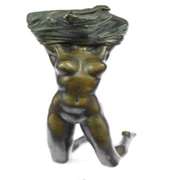 Nude Girl Beneath The Wind Bronze Sculpture