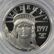 Gem Ultra Cameo PRF 1997-W $10 pure Platinum Eagle