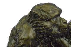 Gorilla with Baby Monkey Animal Bronze Statue