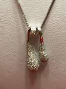 14k white gold ladies chain and diamond pendant