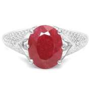 Enhanced Genuine Ruby Sterling Ring