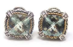 Judith Ripka Prasolite & Diamond Accent Earrings