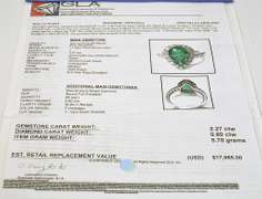 Platinum Emerald & Diamond Ring