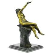 Two Tone Statue Sexy Lady Bronze Sculpture