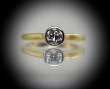 Simple and Lovely 18K and Platinum  1/3 Carat Diamond Ring