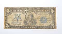 1899 $5.00 Indian Chief Silver Certificate - Large Note