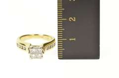 14K Yellow Gold 0.75 Ctw Invisible Set Diamond Engagement Ring