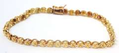 Pretty 14kt YG Diamond Cut Circle Link Bracelet