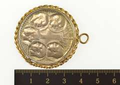 Gold Filled Greek 1963 Silver 30 Drachmai 5 Portraits Charm/Pendant