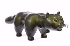 Cat Feline Bronze Sculpture