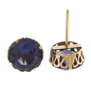 Stylish 14kt YG Synthetic Alexandrite Stud Earrings