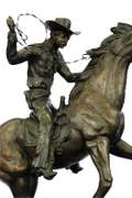 Cowboy with Rope Bronze Sculpture Statue