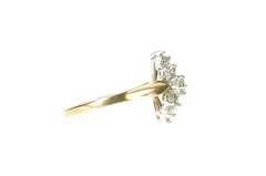 10K Yellow Gold 0.25 Ctw Diamond Cluster Classic Statement Ring