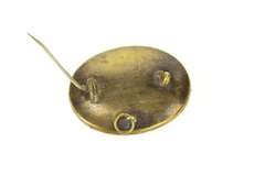Gold Filled Ornate Victorian Arranged Hair Mourning Pendant/Pin