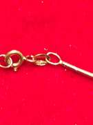 18k gold thin omega chain with Diamond Pendant