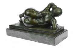 Classic Female Bronze Sculpture on Marble Base Statue