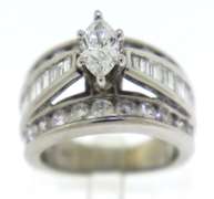 Shimmering Marquise Center Diamond Ring