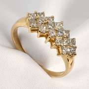 Unique Princess Cut Diamond Cluster