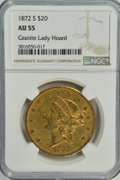 Scarce Near BU 1872-S $20 Liberty Gold Piece. NGC AU55